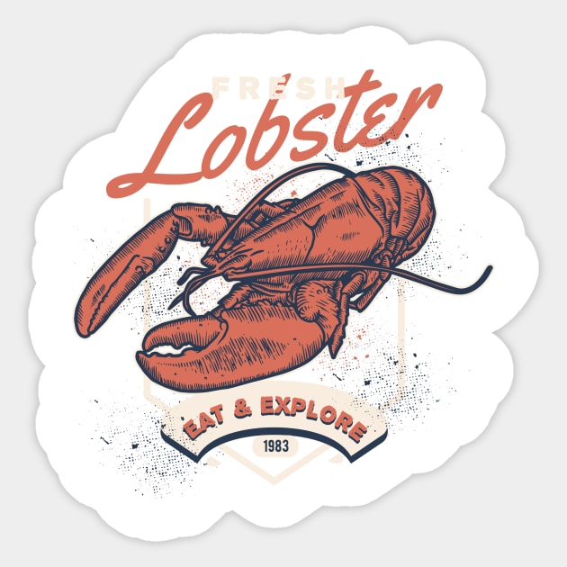 Freesh lobster eat and explore 1983 Sticker by monami